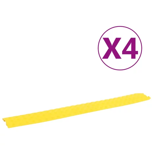 vidaXL pohodna zaščita za kable 4 kosi 100 cm rumena