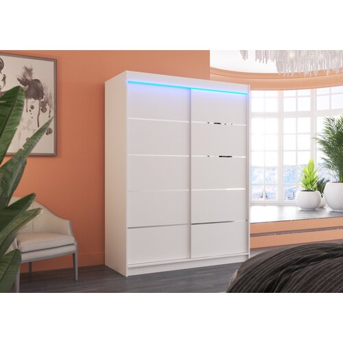 ADRK Klizni ormar LUFT 150 s LED rasvjetom - BIJELA Slike