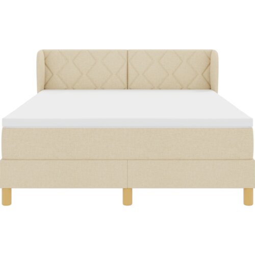 Box Spring Krevet s Madracem u Krem 140x200 cm Tkanina Slike