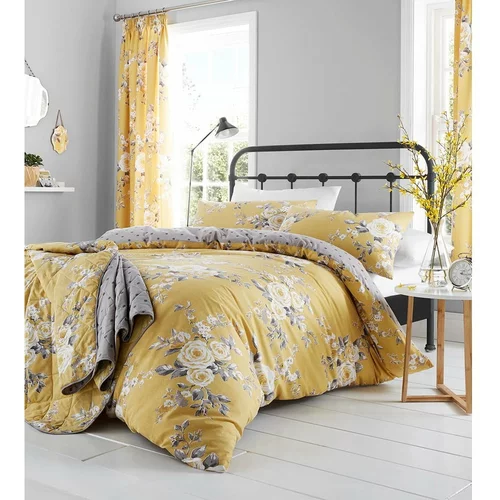 Catherine Lansfield Rumena posteljnina s cvetličnim vzorcem, 135 x 200 cm