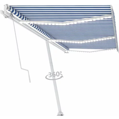  Automatska tenda sa senzorom LED 600 x 300 cm plavo-bijela