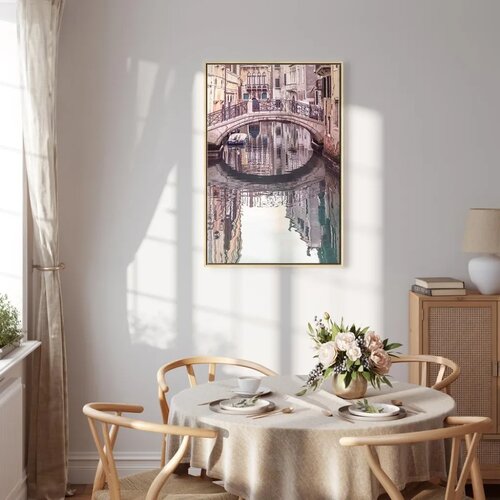  Slika - Noon in Venice (1 Part) Vertical 80x120 U prirodnom drvenom okviru Slike