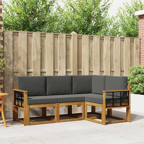  Set vanjskih sofa 4 kom. Prirodna i antracit Slike