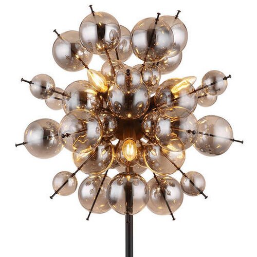 Globo 15633SS - Podna lampa UDO 6xE14/25W/230V crna/dimna Slike