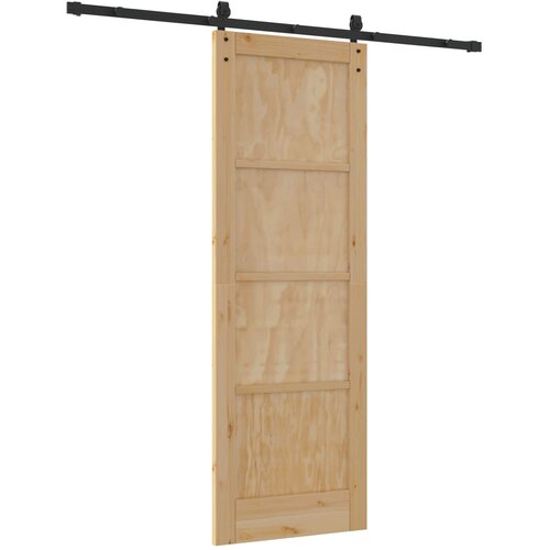  Klizna vrata Prirodna i crna 73,5 x 211 cm Masivna borovina Slike