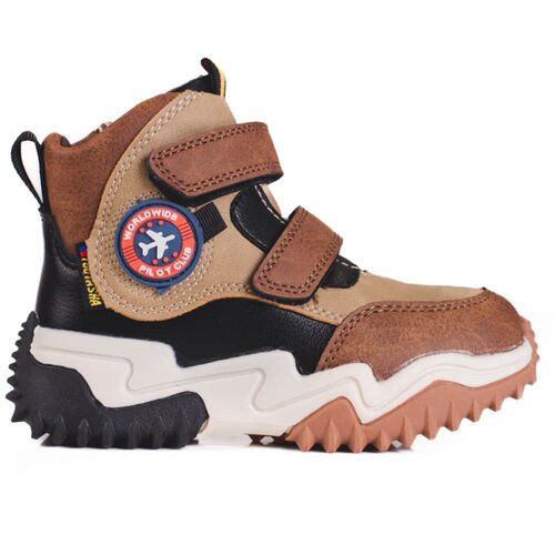 SHELOVET High boy ankle boots with Velcro brown Slike
