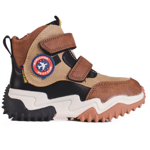 SHELOVET High boy ankle boots with Velcro brown