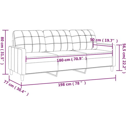 Trosjed od tkanine Crna 180 cm Slike