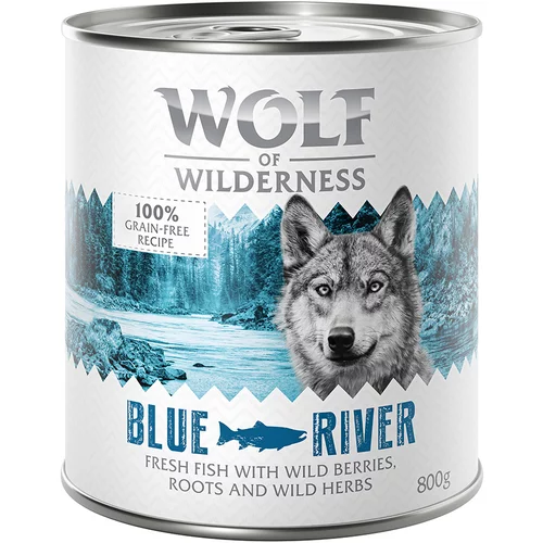 Wolf of Wilderness Ekonomično pakiranje: 24 x 800 g - NOVO Blue River - riba