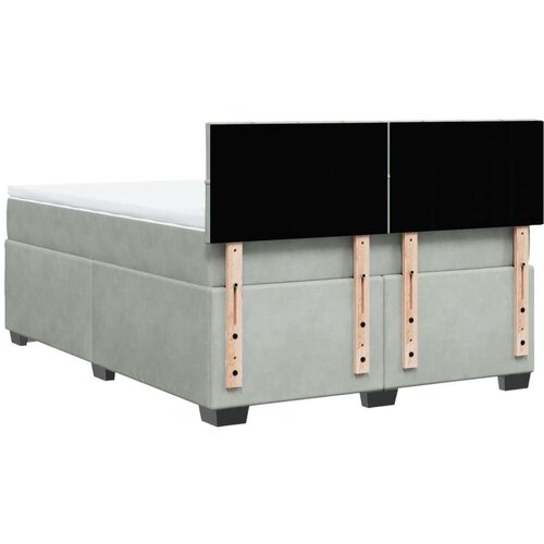 vidaXL Box spring postelja z vzmetnico svetlo siva 160x200 cm žamet Cene