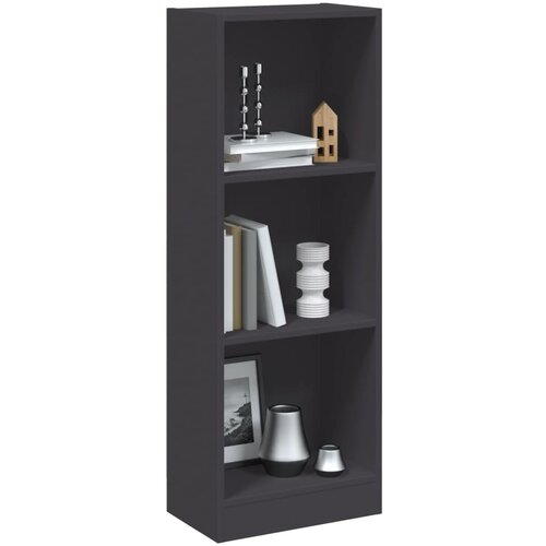 Ormarić za knjige s 3 razine sivi 40x24x109cm konstruirano drvo Cene