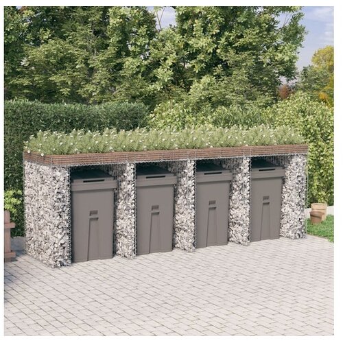  Gabionska stena za smetnjak 350x91x120 cm pocinkano železo Cene