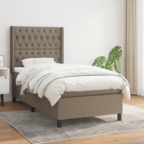 The Living Store Box spring postelja z vzmetnico taupe 90x190 cm blago - Box Spring Postelja, (21512817) Slike