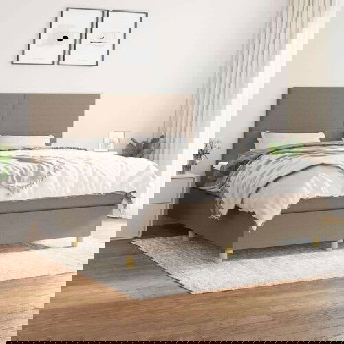  Box spring postelja z vzmetnico taupe 180x200 cm blago, (20791701) Cene