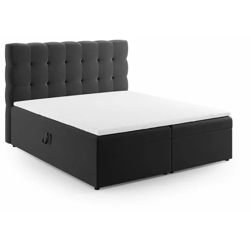 Cosmopolitan Design Antracitno siva boxspring postelja s prostorom za shranjevanje 160x200 cm Bali –