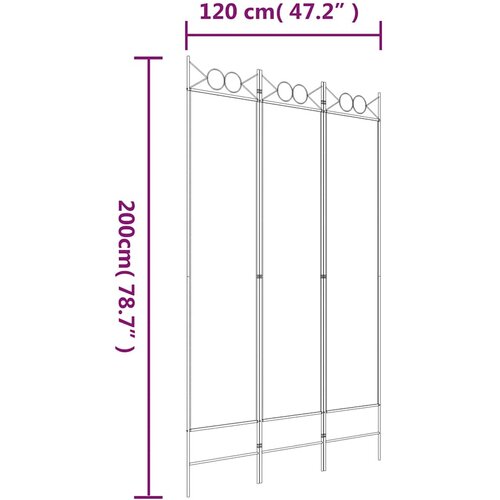  pregrada s 3 panela crna 120 x 200 cm od tkanine Slike