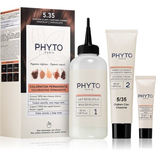 Phyto Color barva za lase z rastlinskimi izvlečki odtenek 5.35 Chocolate light Brown 3 kos Cene