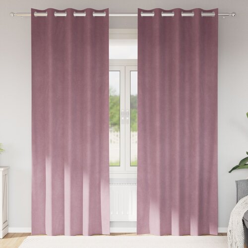 VidaXL Zavjese Tamno ružičaste Poliester 140 x 225 cm Zavjese s očima Slike