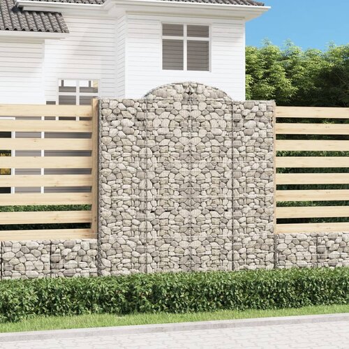 VidaXL Gabionska ko&amp;scaron;ara s lukom 200x50x220/240 cm pocinčano željezo Slike