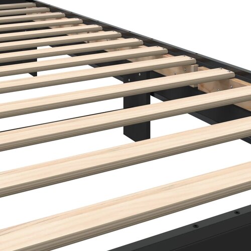  Okvir za krevet crni 75 x 190 cm od konstruirano drvo i metal Slike