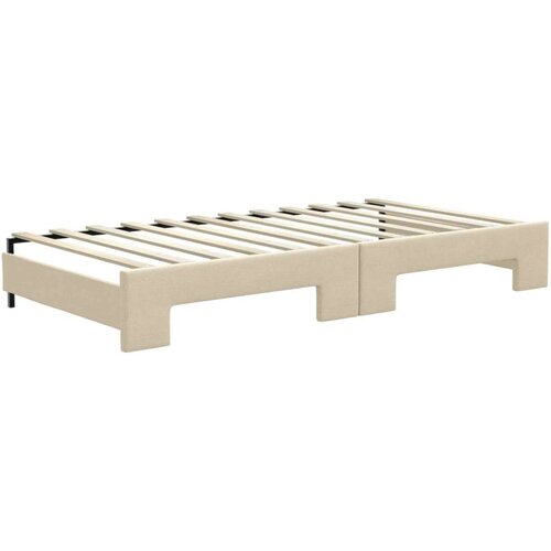  Dnevni krevet na razvlačenje s ladicama krem 100x200 cm tkanina Slike