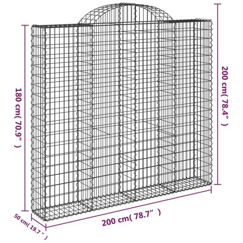  Lučne gabionske ko&amp;scaron;are 10kom 200x50x180/200cm pocinčano željezo Slike