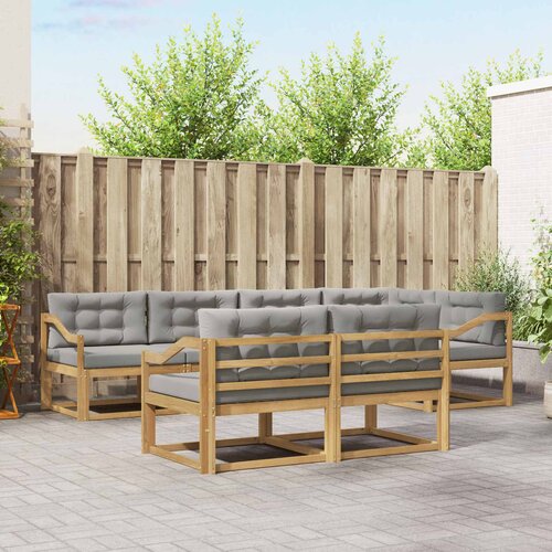 Set vanjskih sofa 6 pcs Bijela i svjetlosiva Poliester Cene