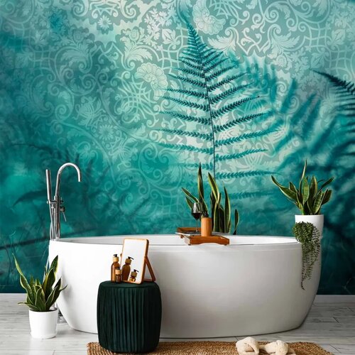  Foto tapeta - In a forest retreat - abstract composition with ferns and patterns 500x350 Slike