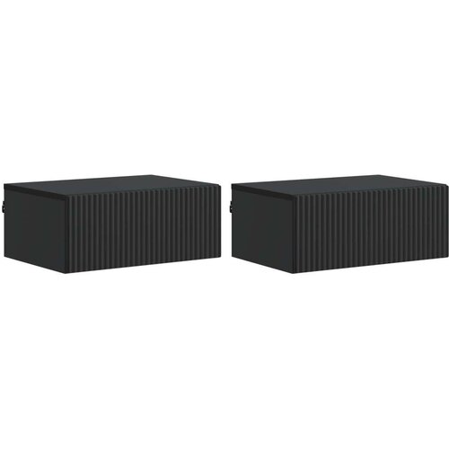  Stenski nočni omarici s predalom 2 pcs Črna 49 x 34,5 x 20 cm, (5000209737) Cene