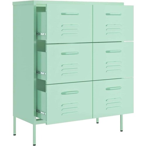VidaXL Omarica s predali mint zelena 80x35x101,5 cm jeklo Slike
