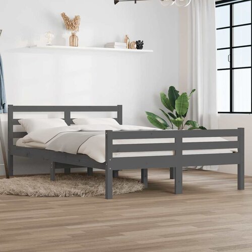 Okvir za krevet od masivnog drva sivi 140 x 200 cm Cene