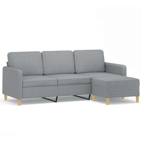  Trosjed s tabureom svjetlosivi 180 cm od tkanine Slike