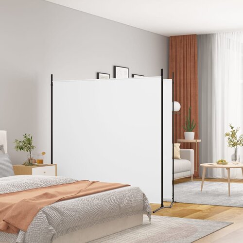 VidaXL Sobna pregrada s 2 panela bijela 348 x 180 cm od tkanine Slike