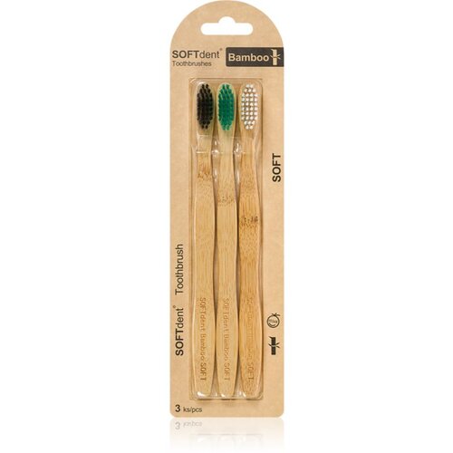 SOFTdent Bamboo Soft - 3 pack četkica za zube od bambusa 3 kom Slike