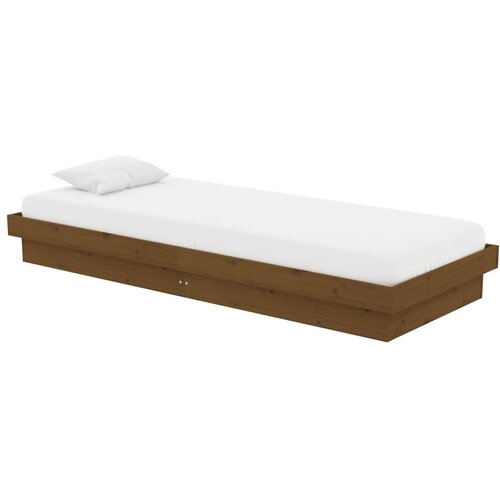  Okvir za krevet od masivnog drva boja meda 75x190 cm mali Slike