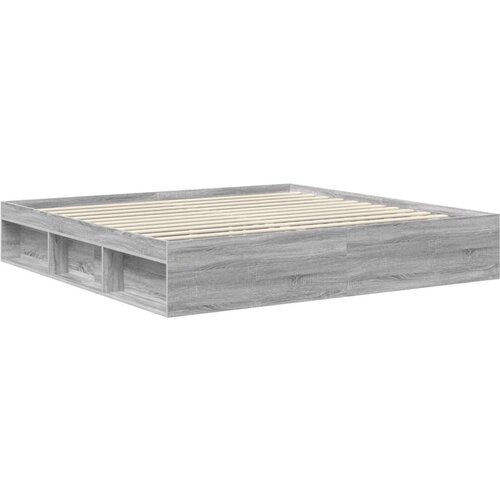  Okvir za krevet s uzglavljem Siva Sonoma 200 x 200 cm Slike
