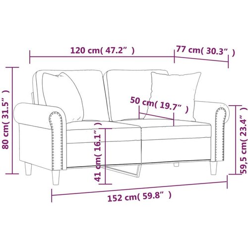 vidaXL Kavč dvosed z okrasnimi blazinami svetlo siv 120 cm žamet, (20925028) Cene