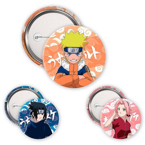 Abystyle Badge - Naruto Shippuden - Naruto, Sasuke, Sakura - Badge Pack Cene