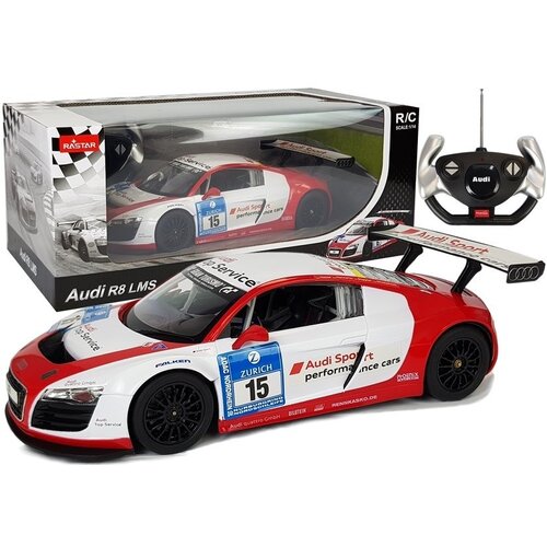  Auto na daljinsko upravljanje Audi R8 LMS Rastar 1:14 bijelo-crveni Slike