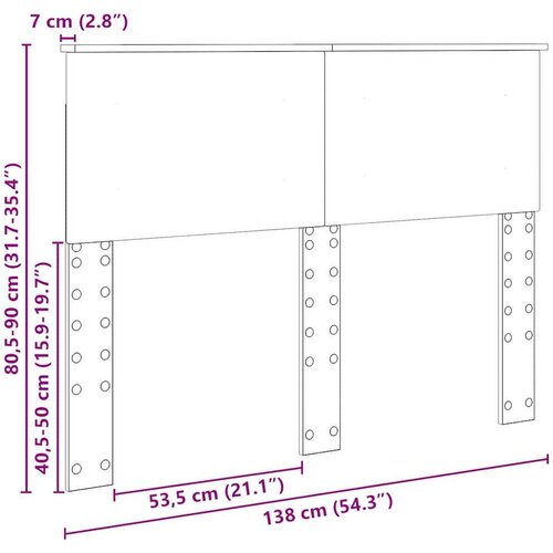  Uzglavlje s uzglavljem Dimljeni hrast 135 cm Konstruirano drvo Slike