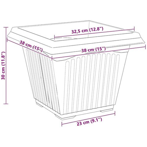 Kvadratna saksija za cvijeće 24 pcs Crvena cigla Slike