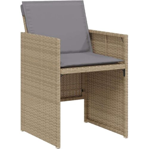 VidaXL 3-dijelni bistro set s jastucima mije&amp;scaron;ane bež boje poliratan Slike