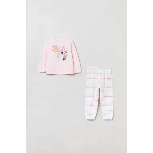OVS Pidžama za bebe boja: ružičasta, s tiskom
