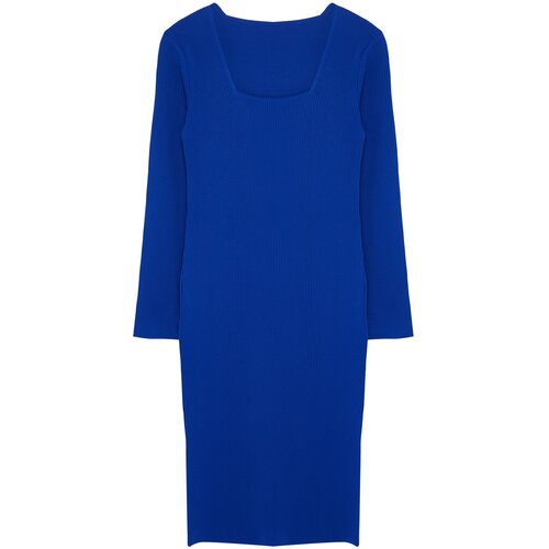 Trendyol Curve Saks Corduroy Knitwear Plus Size Dress Slike