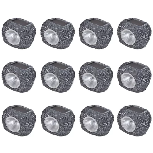 vidaXL Vanjski solarni LED reflektori u obliku kamena 12 kom