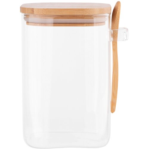 Altom design Borosilikatni Kvadratni Spremnik 1000ml s Bambusovim Poklopcem i Žlicom Cene