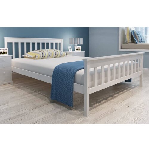 vidaXL Krevet s madracem 140 x 200 cm od masivne borovine bijeli Cijene