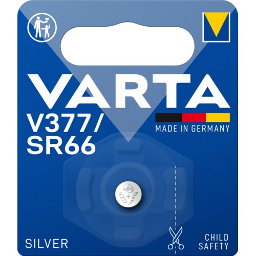 Varta Srebro-oksidna gumbna baterija SILVER V377/SR66 - 1 kos - 1 kos. Slike