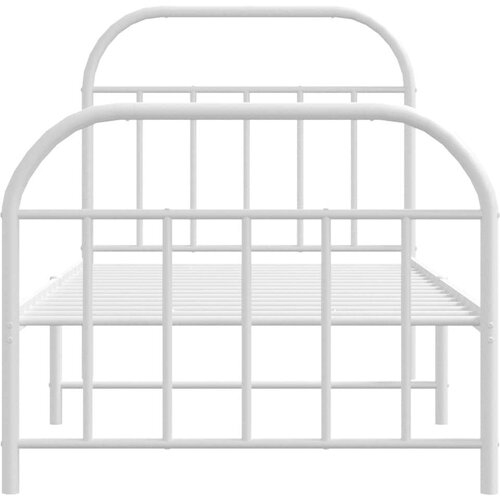 VidaXL Metalni okvir kreveta uzglavlje i podnožje bijeli 90x190 cm Slike