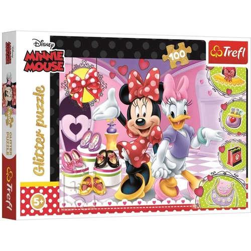 Trefl puzzle glitter Minnie, 100 kom